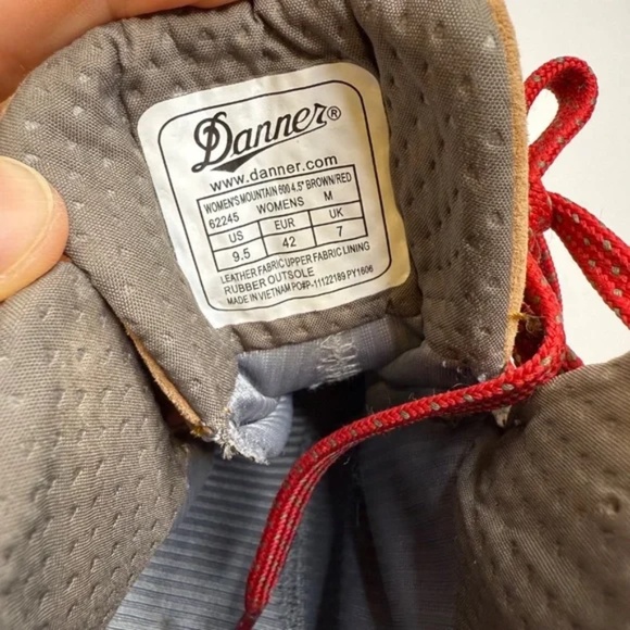 DANNER WOMEN'S MOUNTAIN 600 BROWN/RED Waterproof Vibram Size 9.5 - Picture 12 of 12